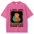 Unisex Funny Pumpkin Man Shifting Into Spooky Mode Printed Washed Tee