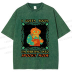 Unisex Funny Pumpkin Man Shifting Into Spooky Mode Printed Washed Tee