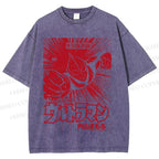Unisex Ultraman Coming Japanese Printed Washed Tee