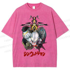 Unisex Ultraman Monsters Japanese Printed Washed Tee