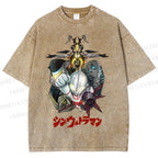 Unisex Ultraman Monsters Japanese Printed Washed Tee