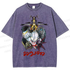 Unisex Ultraman Monsters Japanese Printed Washed Tee