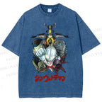 Unisex Ultraman Monsters Japanese Printed Washed Tee