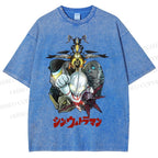 Unisex Ultraman Monsters Japanese Printed Washed Tee