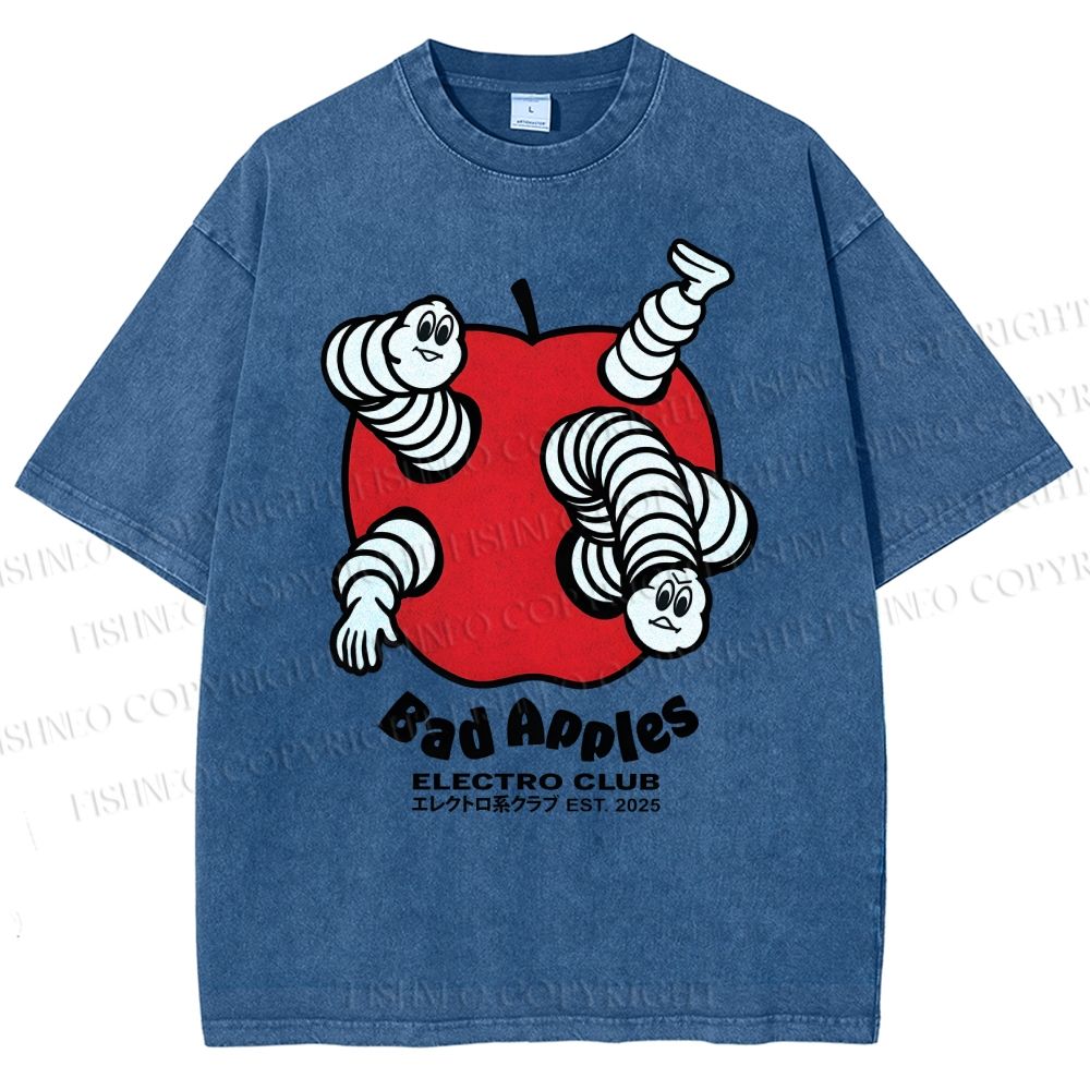 Unisex Bad Apples Printed Washed Tee