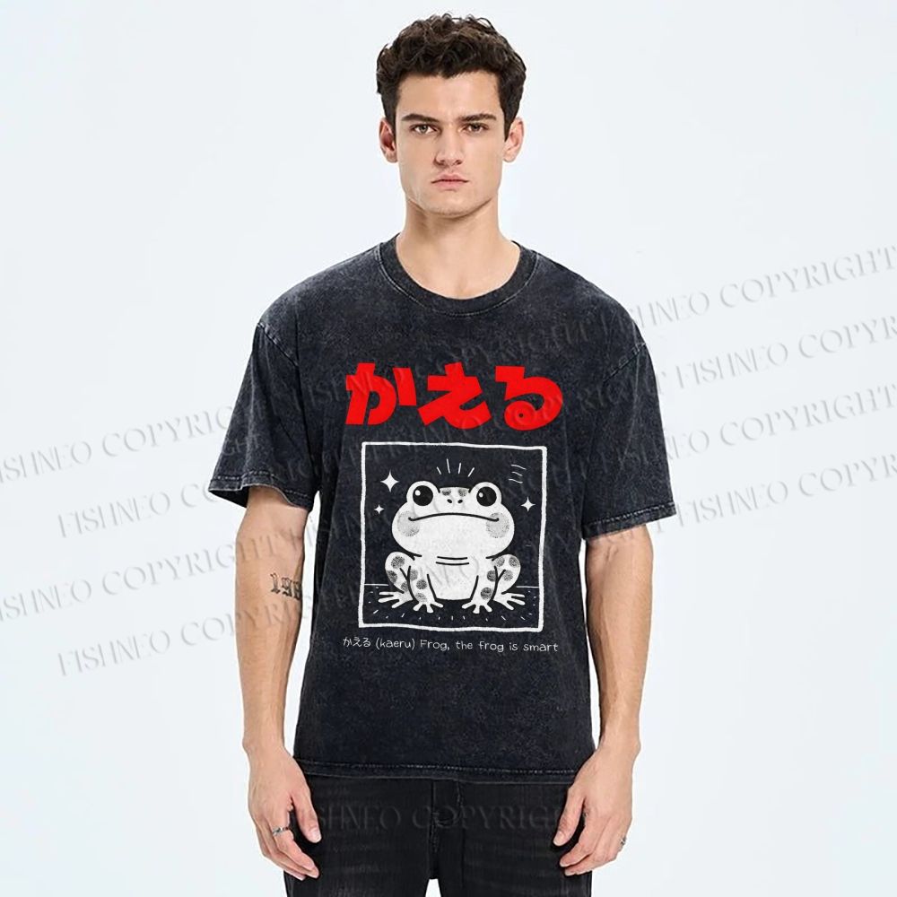 Unisex The Frog Is Smart Printed Washed Tee