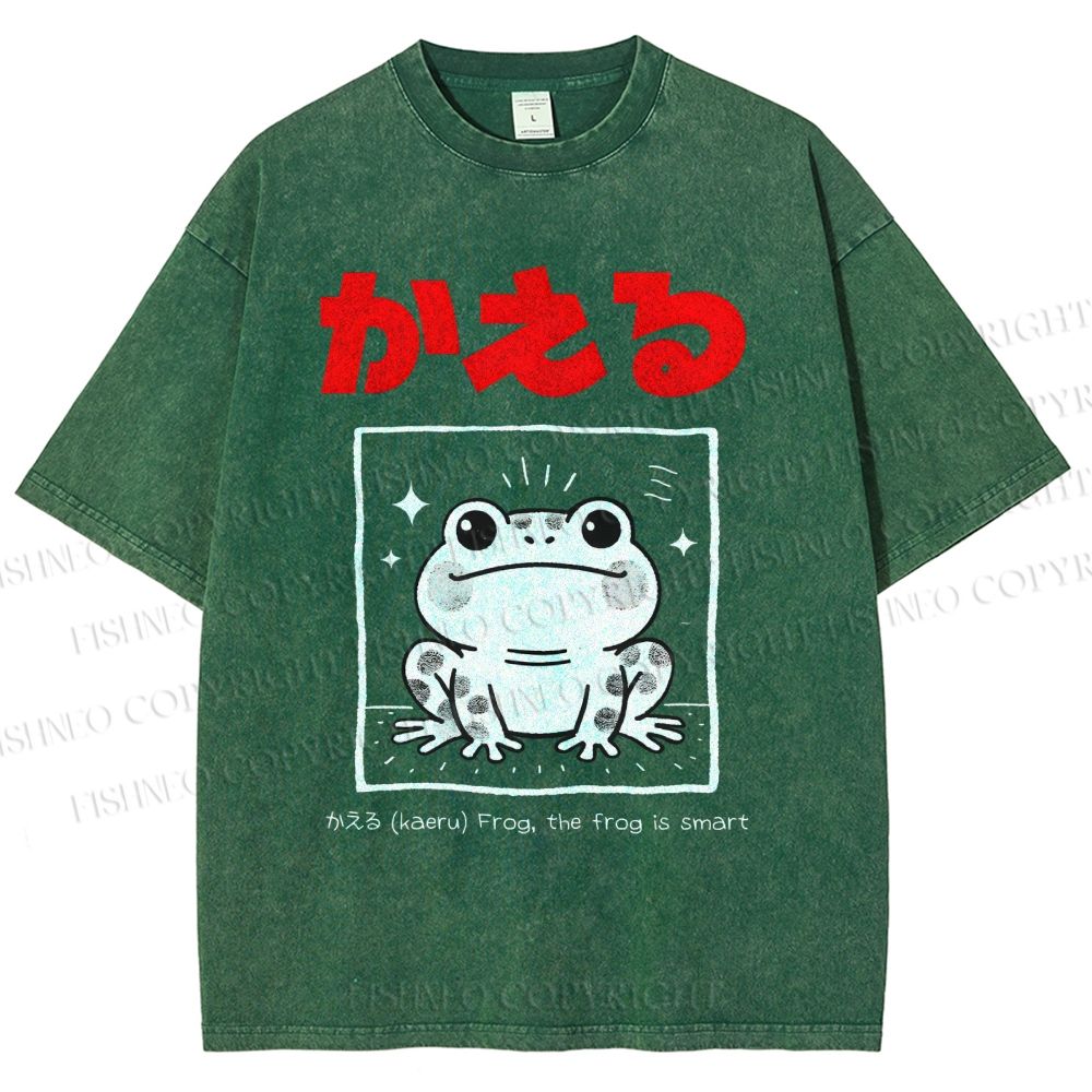 Unisex The Frog Is Smart Printed Washed Tee