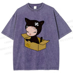 Unisex Yoshitomo Nara Box Printed Washed Tee