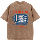 Funny Vintage Sardine Can Washed T-Shirt