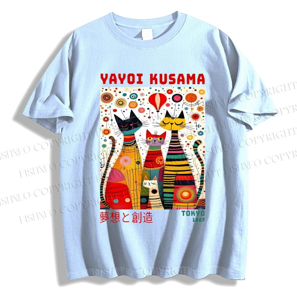 Unisex Yayoi Kusama Cats Dots Classic Cotton T-shirt
