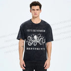 Unisex Funny Octopus Let’s Get Kraken Printed Washed Tee