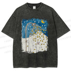 Unisex Silly Bear in Star Light Printed Washed Tee