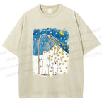 Unisex Silly Bear in Star Light Printed Washed Tee