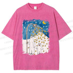Unisex Silly Bear in Star Light Printed Washed Tee