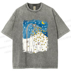 Unisex Silly Bear in Star Light Printed Washed Tee