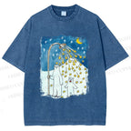 Unisex Silly Bear in Star Light Printed Washed Tee
