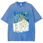 Unisex Silly Bear in Star Light Printed Washed Tee