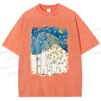 Unisex Silly Bear in Star Light Printed Washed Tee