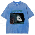 Unisex Agony Opossum Printed Washed Tee