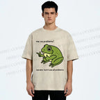 Unisex Stupid Frog Meme Printed Washed Tee