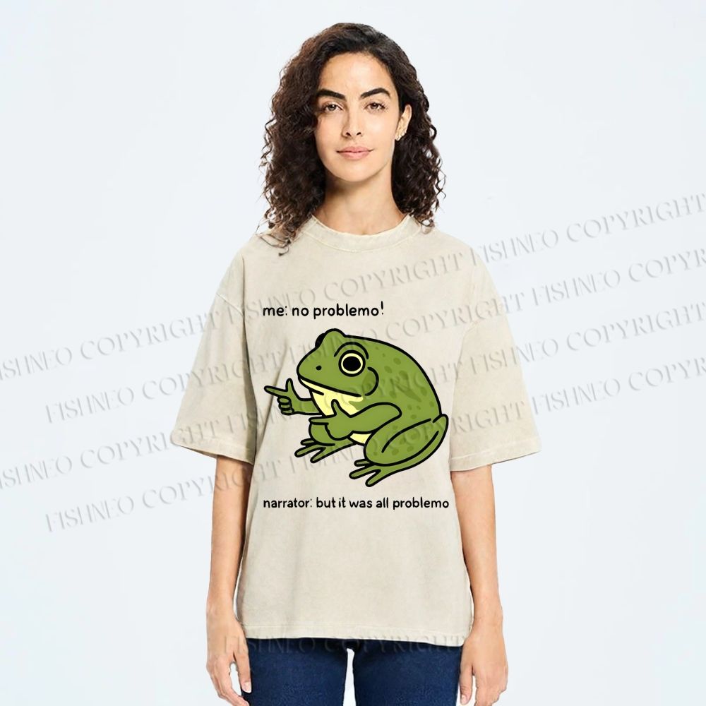 Unisex Stupid Frog Meme Printed Washed Tee