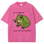 Unisex Stupid Frog Meme Printed Washed Tee