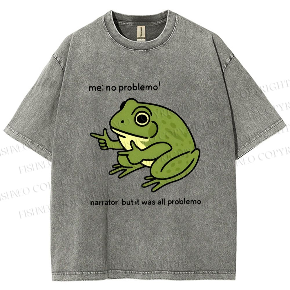 Unisex Stupid Frog Meme Printed Washed Tee