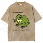 Unisex Stupid Frog Meme Printed Washed Tee
