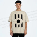 Unisex Bauhaus Geometric Eye Printed Washed Tee