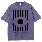 Unisex Bauhaus Geometric Eye Printed Washed Tee