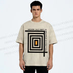 Unisex Bauhaus Geometry Printed Washed Tee