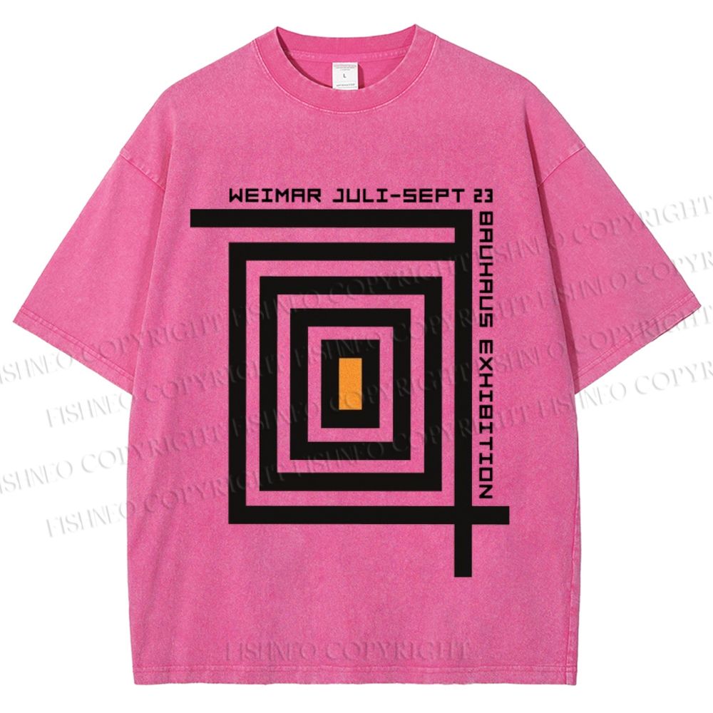 Unisex Bauhaus Geometry Printed Washed Tee