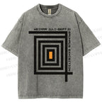 Unisex Bauhaus Geometry Printed Washed Tee