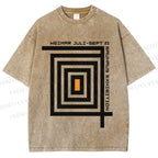 Unisex Bauhaus Geometry Printed Washed Tee