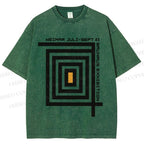 Unisex Bauhaus Geometry Printed Washed Tee