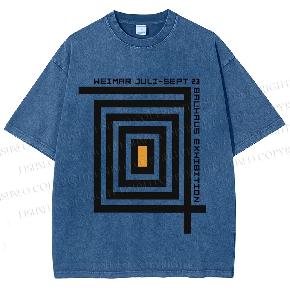 Unisex Bauhaus Geometry Printed Washed Tee