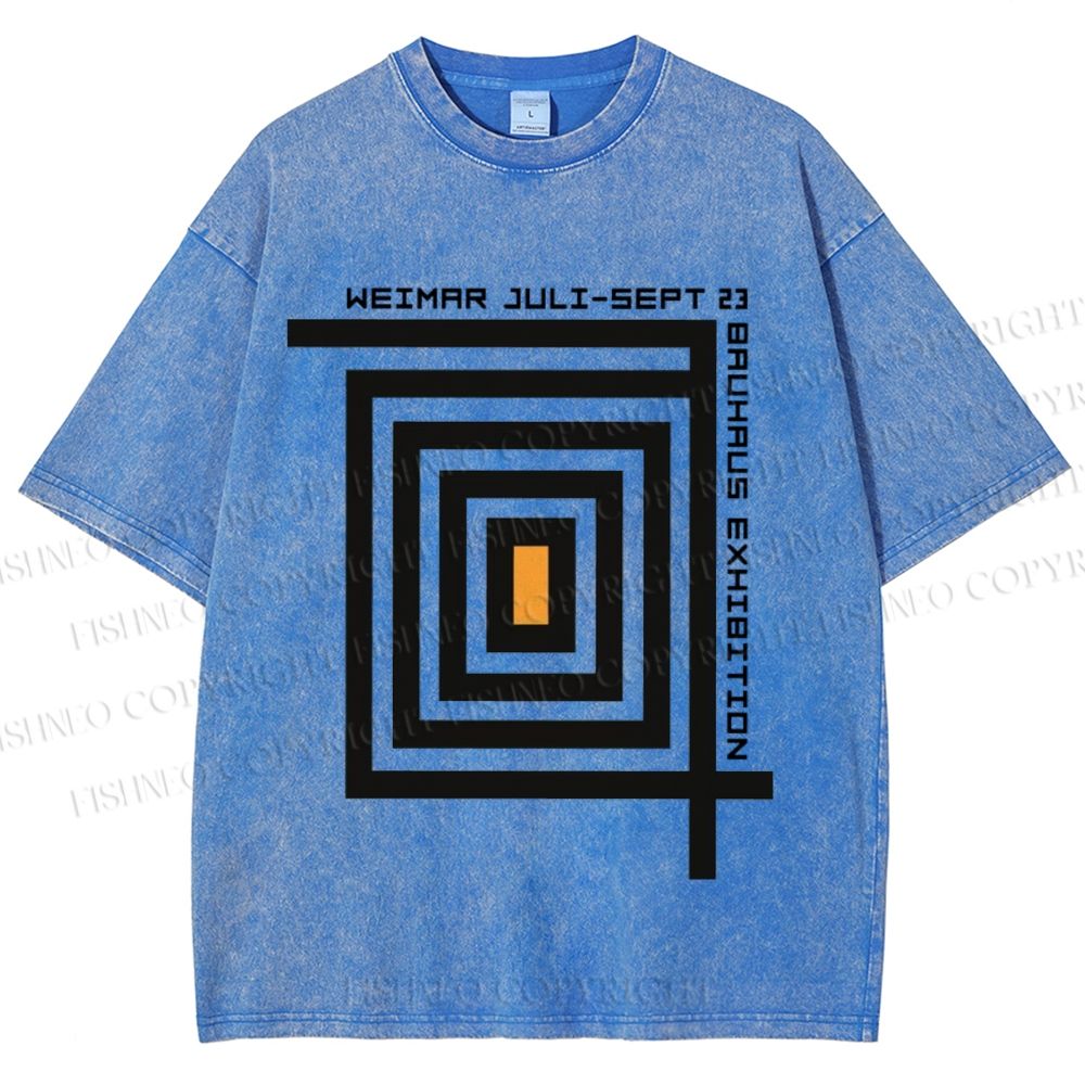 Unisex Bauhaus Geometry Printed Washed Tee