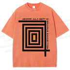 Unisex Bauhaus Geometry Printed Washed Tee