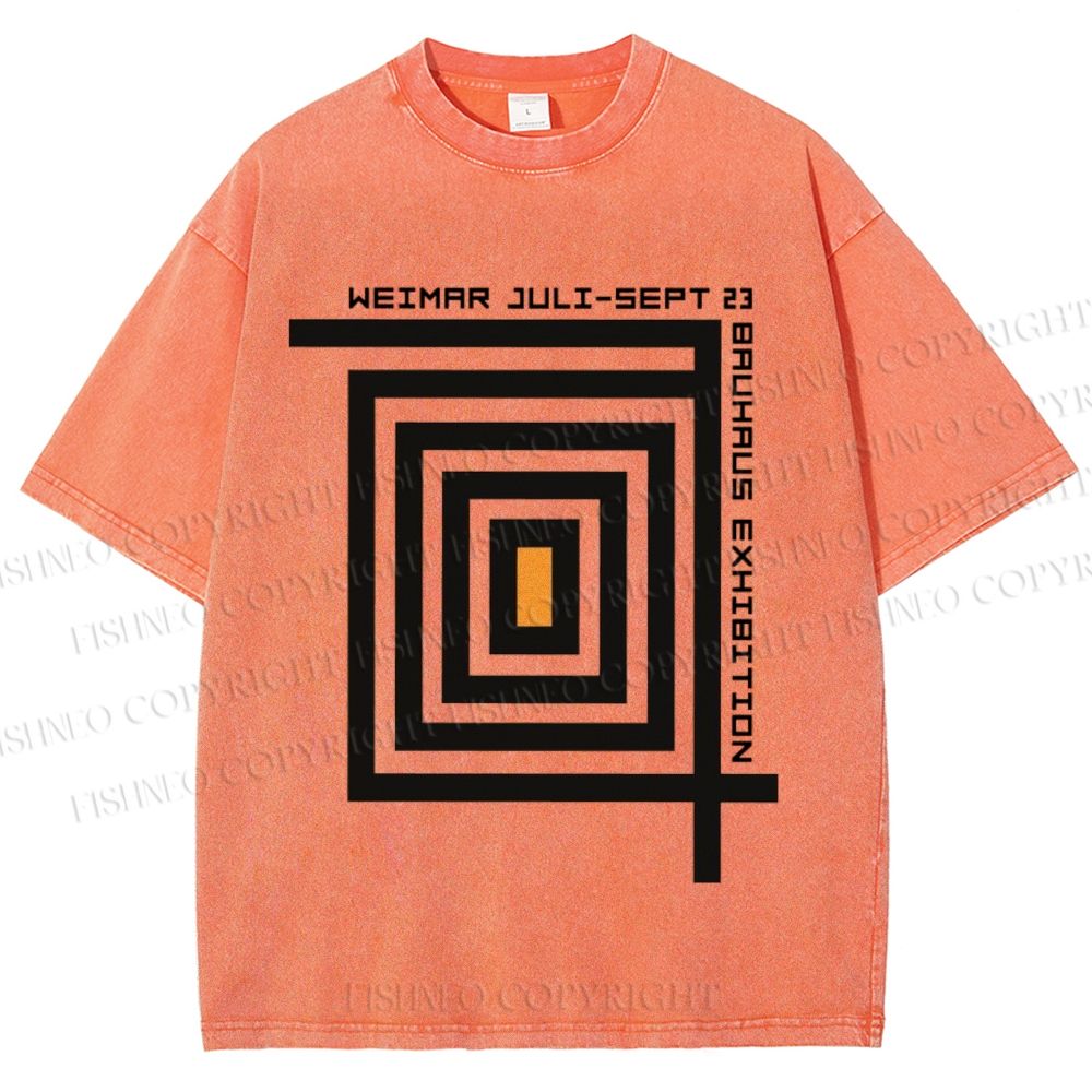 Unisex Bauhaus Geometry Printed Washed Tee