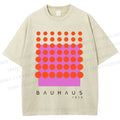 Unisex Bauhaus Geometric Circle Printed Washed Tee