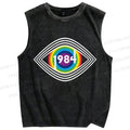 Unisex Eye See You Printed Washed Tank Top