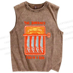 Unisex Canned Sardines Printed Washed Tank Top