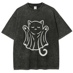 Cat Ghost Washed T-Shirt
