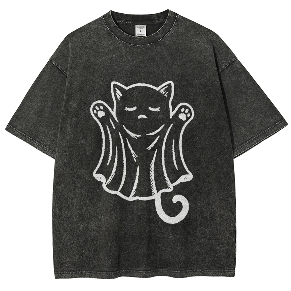 Cat Ghost Washed T-Shirt