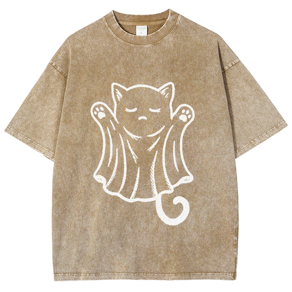 Cat Ghost Washed T-Shirt