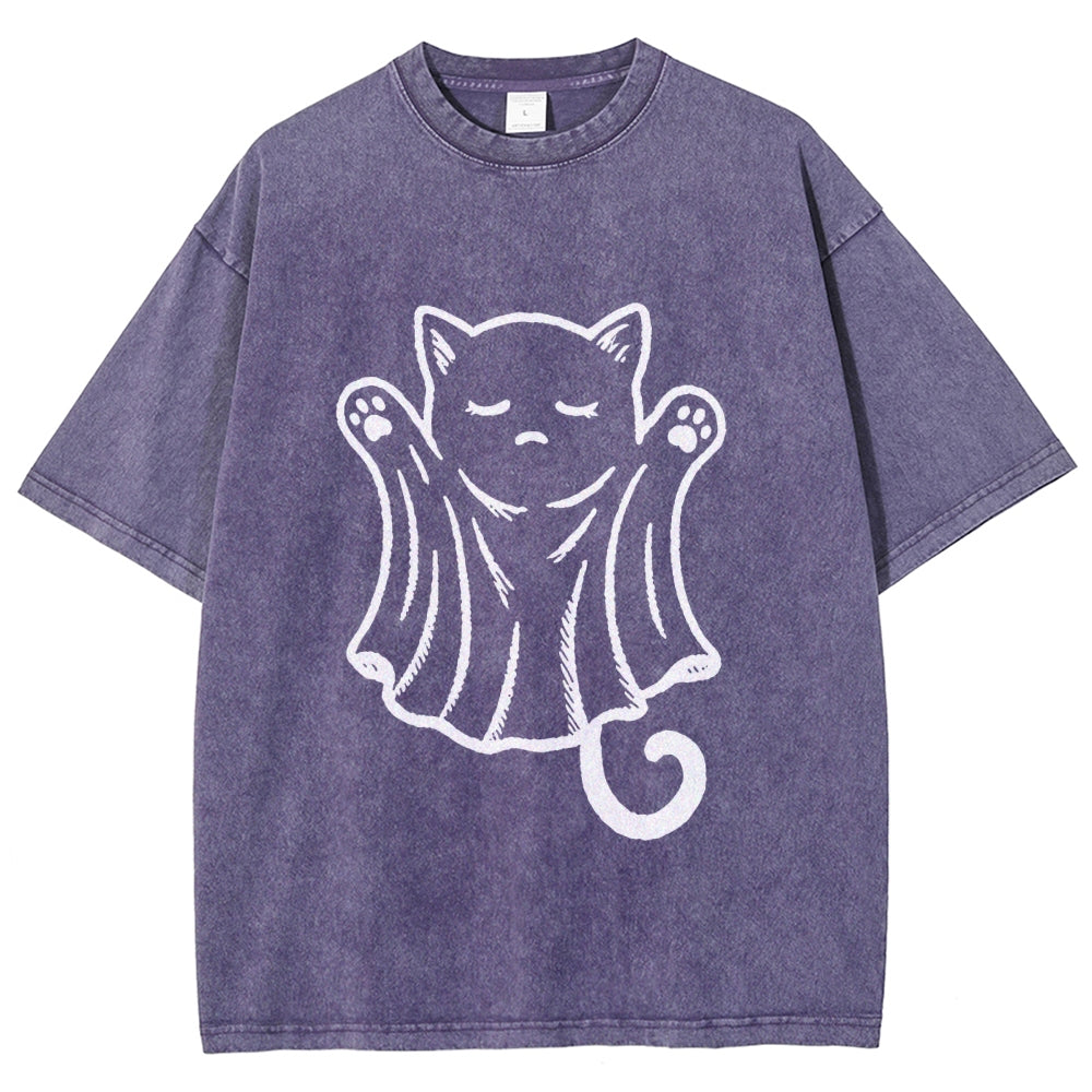 Cat Ghost Washed T-Shirt