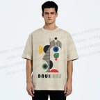 Unisex Bauhaus Art Geometry Printed Washed Tee