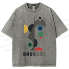 Unisex Bauhaus Art Geometry Printed Washed Tee