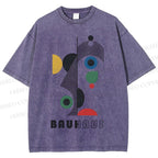 Unisex Bauhaus Art Geometry Printed Washed Tee