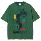 Unisex Bauhaus Art Geometry Printed Washed Tee